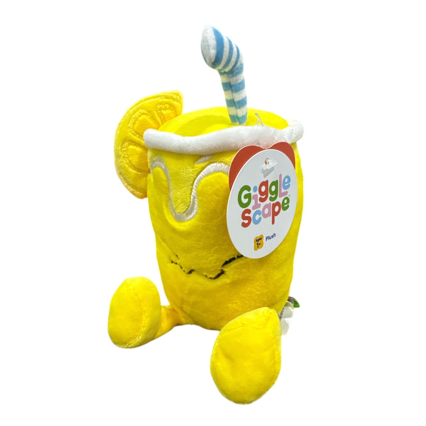 Giggle Scape Lemonade Plush Toy With Blue Straw For Ages 1+