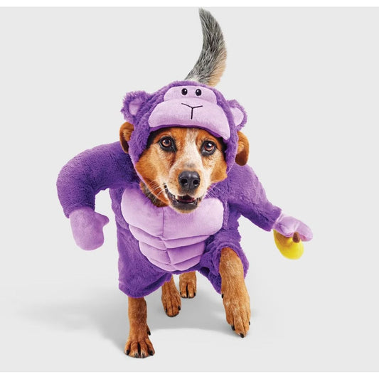 Hyde & Eek! Purple Gorilla Pet Costume XL With Hood & Toy