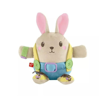 Learn-To-Dress Bunny Plush Toy By Fisher-Price For Ages 2+ With Buttons Zipper & Tying Practice
