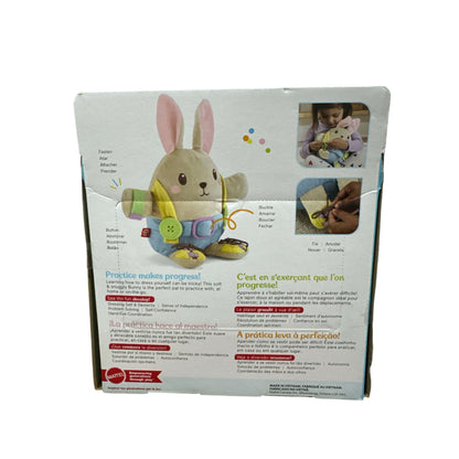 Learn-To-Dress Bunny Plush Toy By Fisher-Price For Ages 2+ With Buttons Zipper & Tying Practice