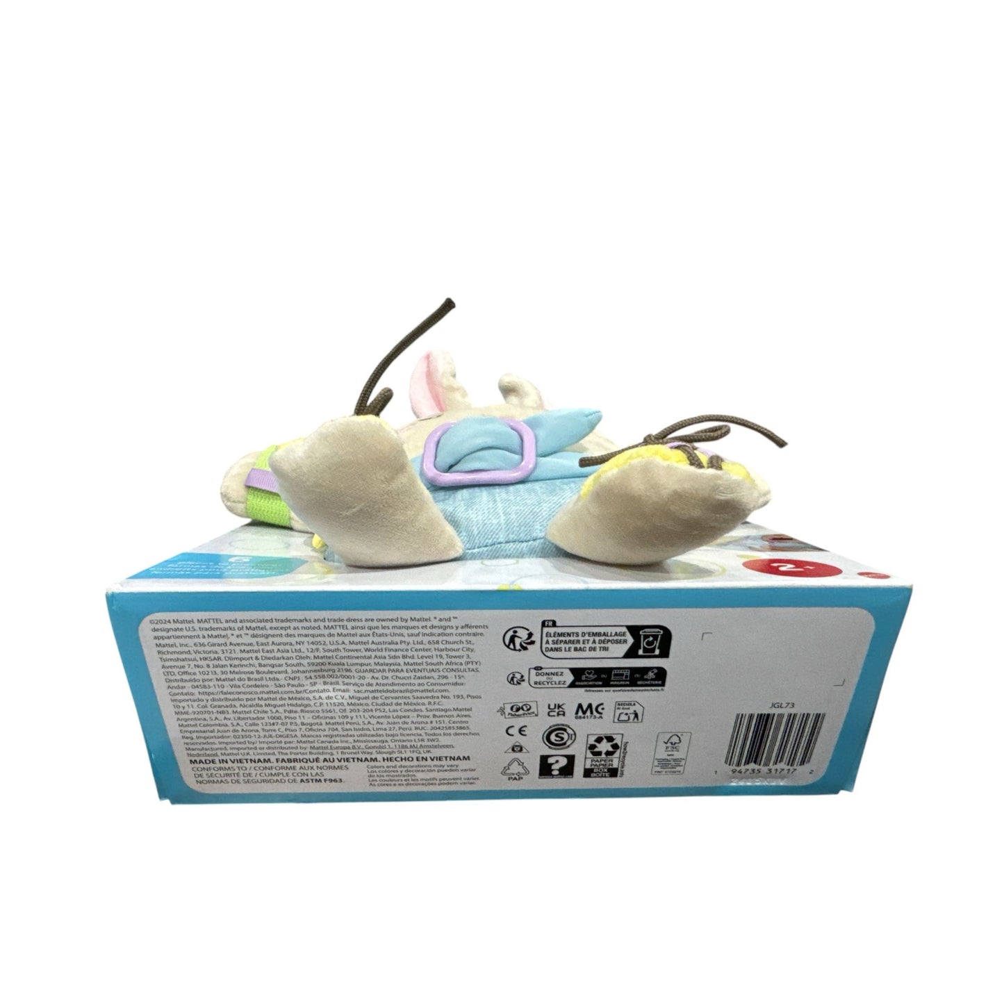 Learn-To-Dress Bunny Plush Toy By Fisher-Price For Ages 2+ With Buttons Zipper & Tying Practice