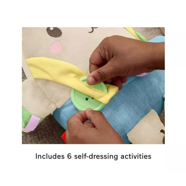 Learn-To-Dress Bunny Plush Toy By Fisher-Price For Ages 2+ With Buttons Zipper & Tying Practice