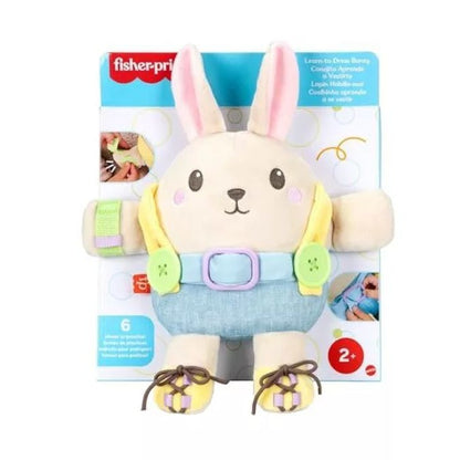 Learn-To-Dress Bunny Plush Toy By Fisher-Price For Ages 2+ With Buttons Zipper & Tying Practice