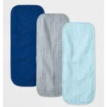Cloud Island Muslin Burp Cloths 3-Pack Oeko-Tex Certified One Size Blue & Gray
