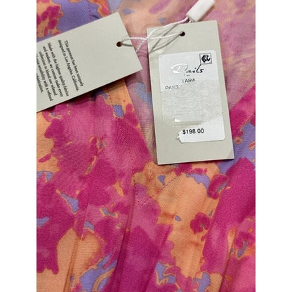 Rails Women’s Pink & Orange Floral Smocked Waist Dress With Flutter Sleeves Size S