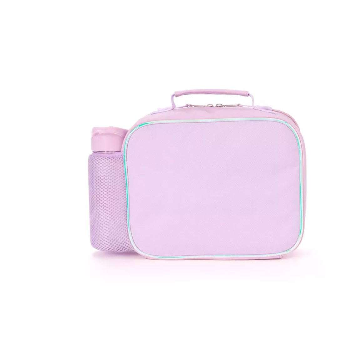 Sequin Lunch Bag With Water Bottle Holder & Insulation Pink & Purple Glitter Design