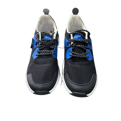 U.S. Polo Assn. Men's Black & Blue Athletic Sneakers, Lightweight Mesh Upper, Cushioned Sole, Lace-Up Style, Size 12M
