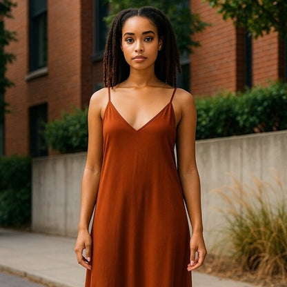 Treasure & Bond Rust Brown Sleeveless Midi Slip Dress XXL With Tags