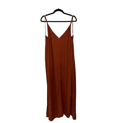 Treasure & Bond Rust Brown Sleeveless Midi Slip Dress XXL With Tags