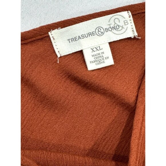Treasure & Bond Rust Brown Sleeveless Midi Slip Dress XXL With Tags
