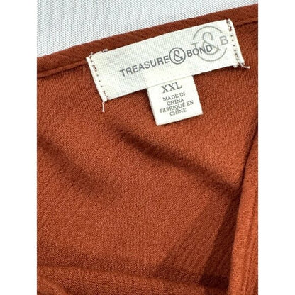 Treasure & Bond Rust Brown Sleeveless Midi Slip Dress XXL With Tags