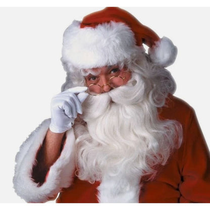 Round Santa Eyeglasses Costume Accessory For Adults & Teens Gold Frame