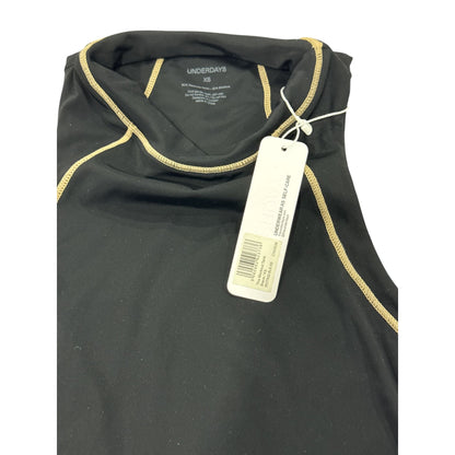 Underdays Black High-Neck Tank Top With Gold Stitching XS