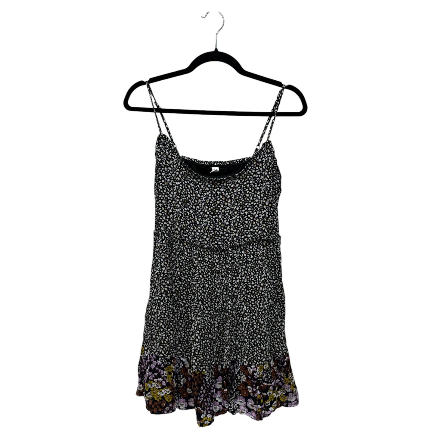 BP. Black Mixed Cara Floral Mini Dress S Adjustable Straps