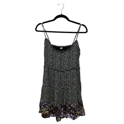 BP. Black Mixed Cara Floral Mini Dress S Adjustable Straps