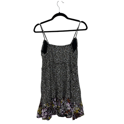 BP. Black Mixed Cara Floral Mini Dress S Adjustable Straps