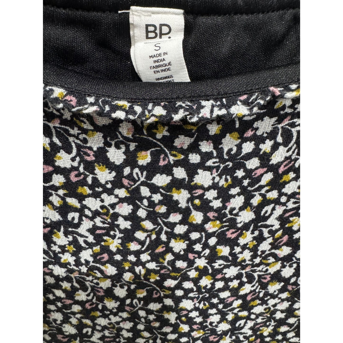 BP. Black Mixed Cara Floral Mini Dress S Adjustable Straps