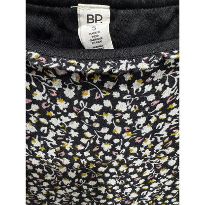 BP. Black Mixed Cara Floral Mini Dress S Adjustable Straps