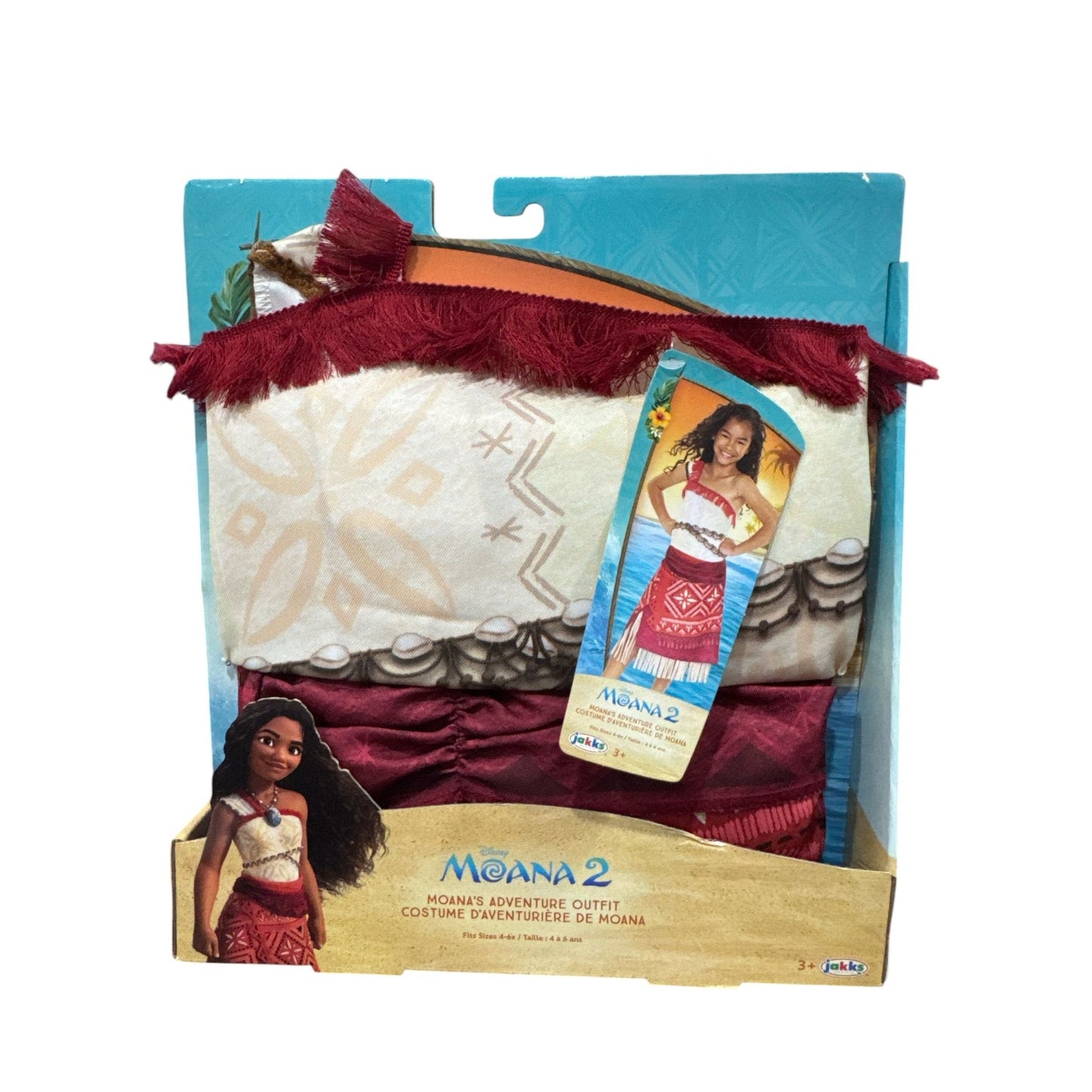 Disney Moana 2 Adventure Outfit Costume For Kids Ages 3+ Size 4-6 By Jakks Pacific