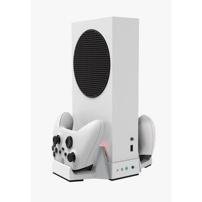 GameStop Cooling Fan Base Station & Charging Stand For Xbox Series S Controllers With Rechargeable Batteries