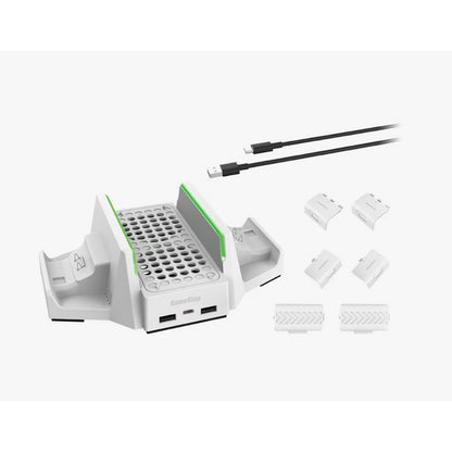 GameStop Cooling Fan Base Station & Charging Stand For Xbox Series S Controllers With Rechargeable Batteries