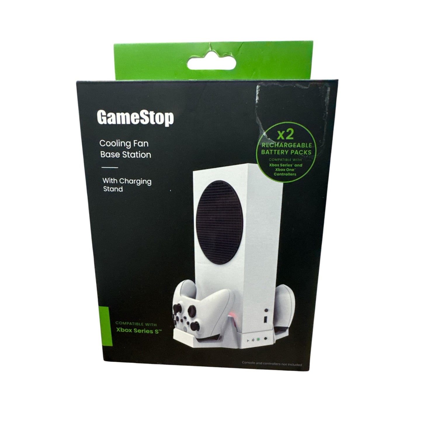 GameStop Cooling Fan Base Station & Charging Stand For Xbox Series S Controllers With Rechargeable Batteries