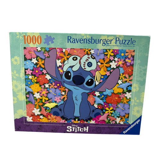Disney Stitch Ravensburger 1000 Piece Puzzle With Colorful Floral Design