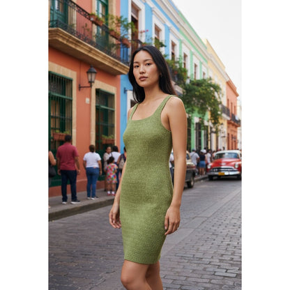 Elodie Citron Textured Sleeveless Mini Dress Nylon Blend Size L
