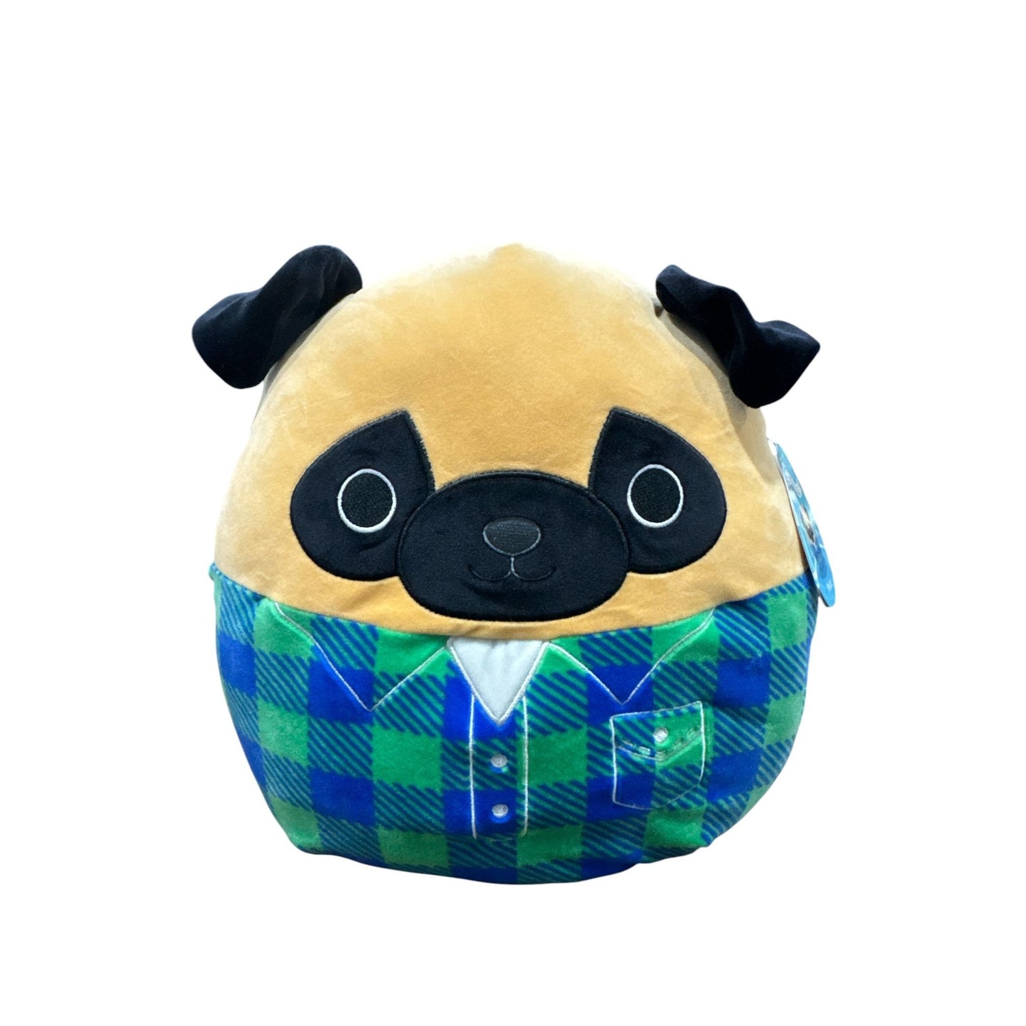 Squishmallows Pug Prince Plush Tan & Blue 12" Soft Stuffed Animal Collectible Toy