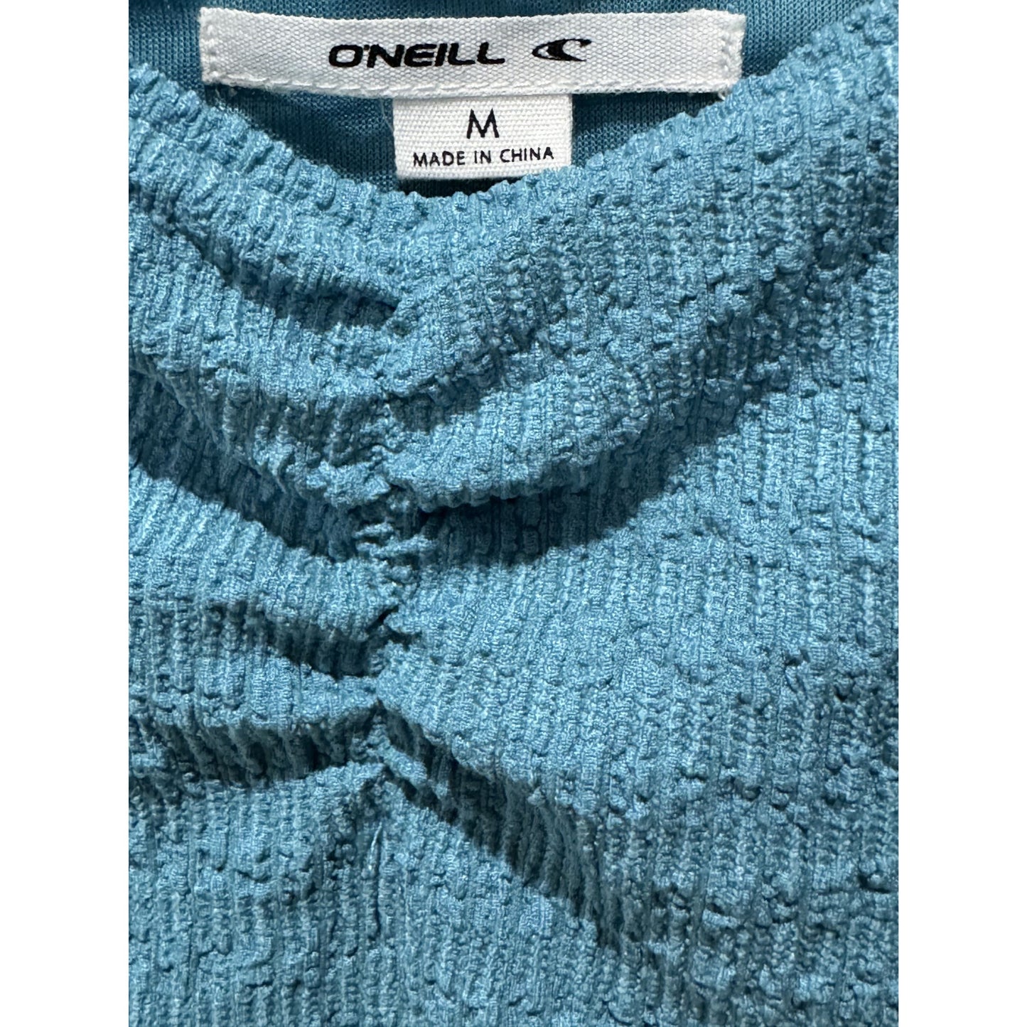 ONeill Women's Blue Smocked Mini Dress With Puff Sleeves Size M