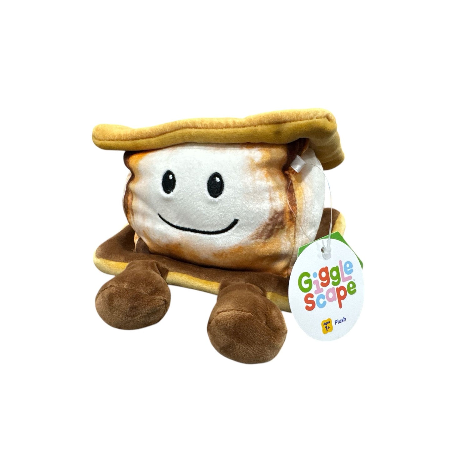 Giggle Scape Smores Plush Toy 4" Smiling Brown Legs Soft Stuffed Animal Ages 1+