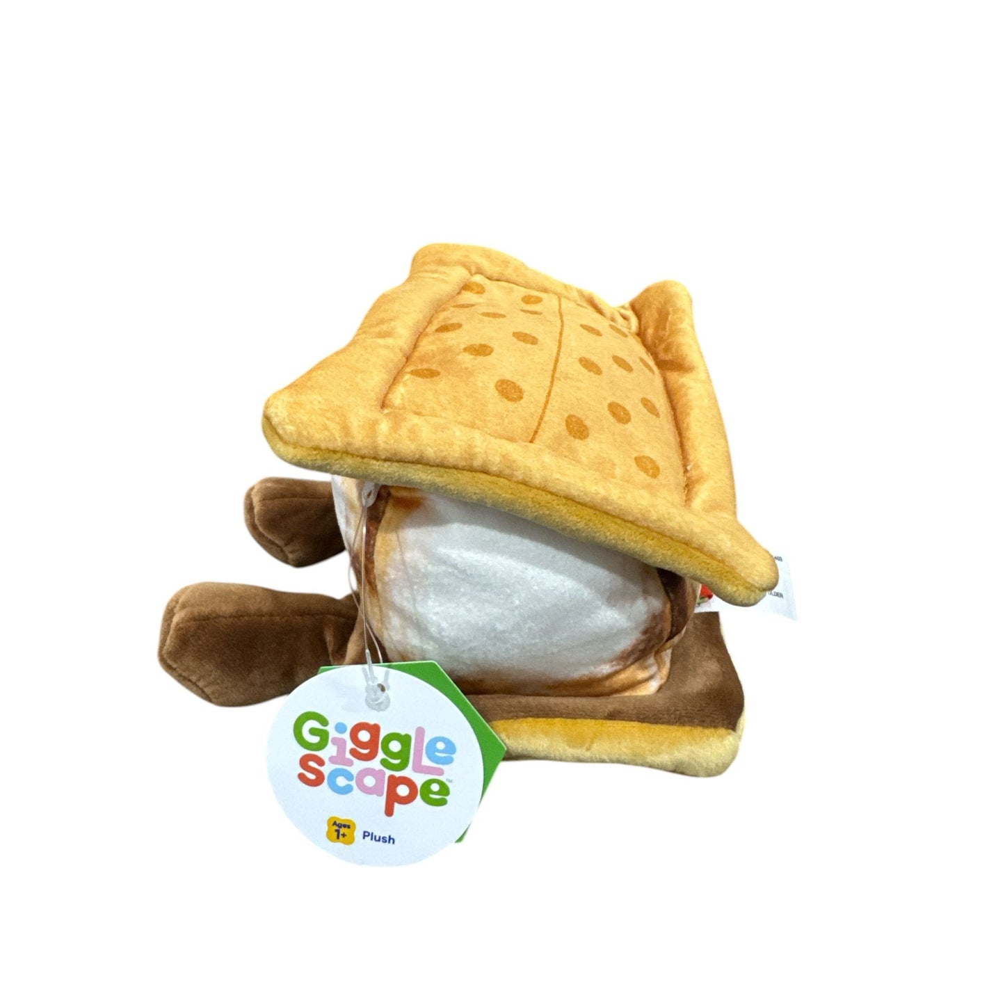Giggle Scape Smores Plush Toy 4" Smiling Brown Legs Soft Stuffed Animal Ages 1+