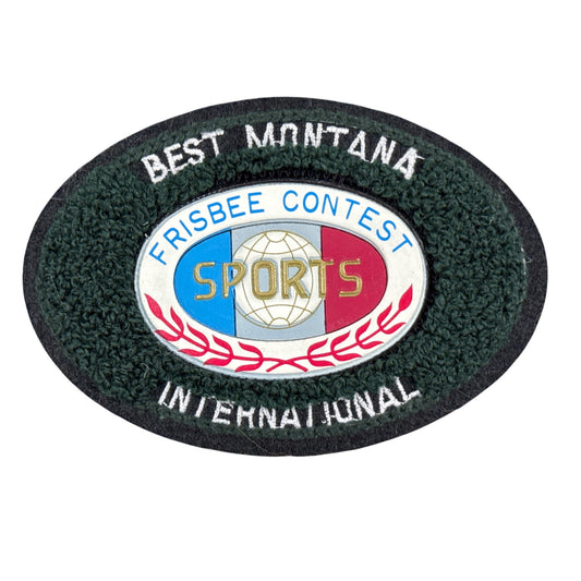 Best Montana Frisbee Contest International Sports Embroidered Patch Retro Style Oval Design 4.5"x3"