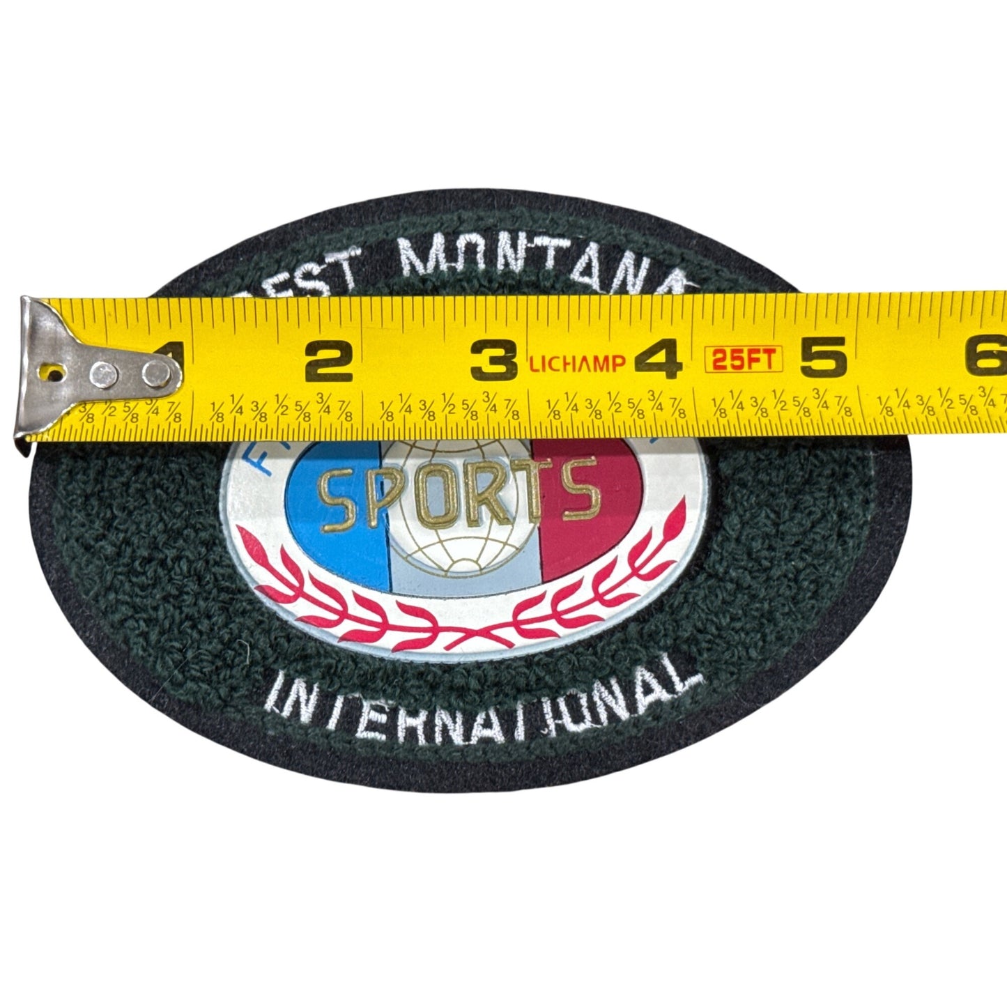 Best Montana Frisbee Contest International Sports Embroidered Patch Retro Style Oval Design 4.5"x3"
