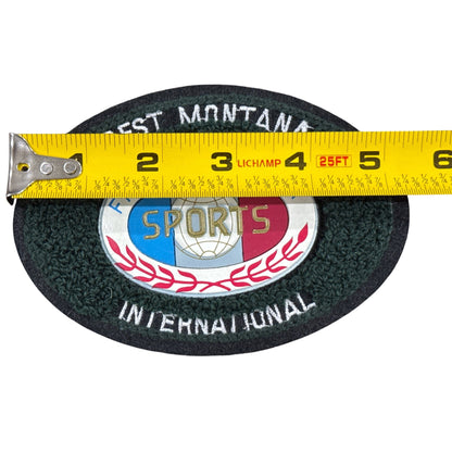 Best Montana Frisbee Contest International Sports Embroidered Patch Retro Style Oval Design 4.5"x3"