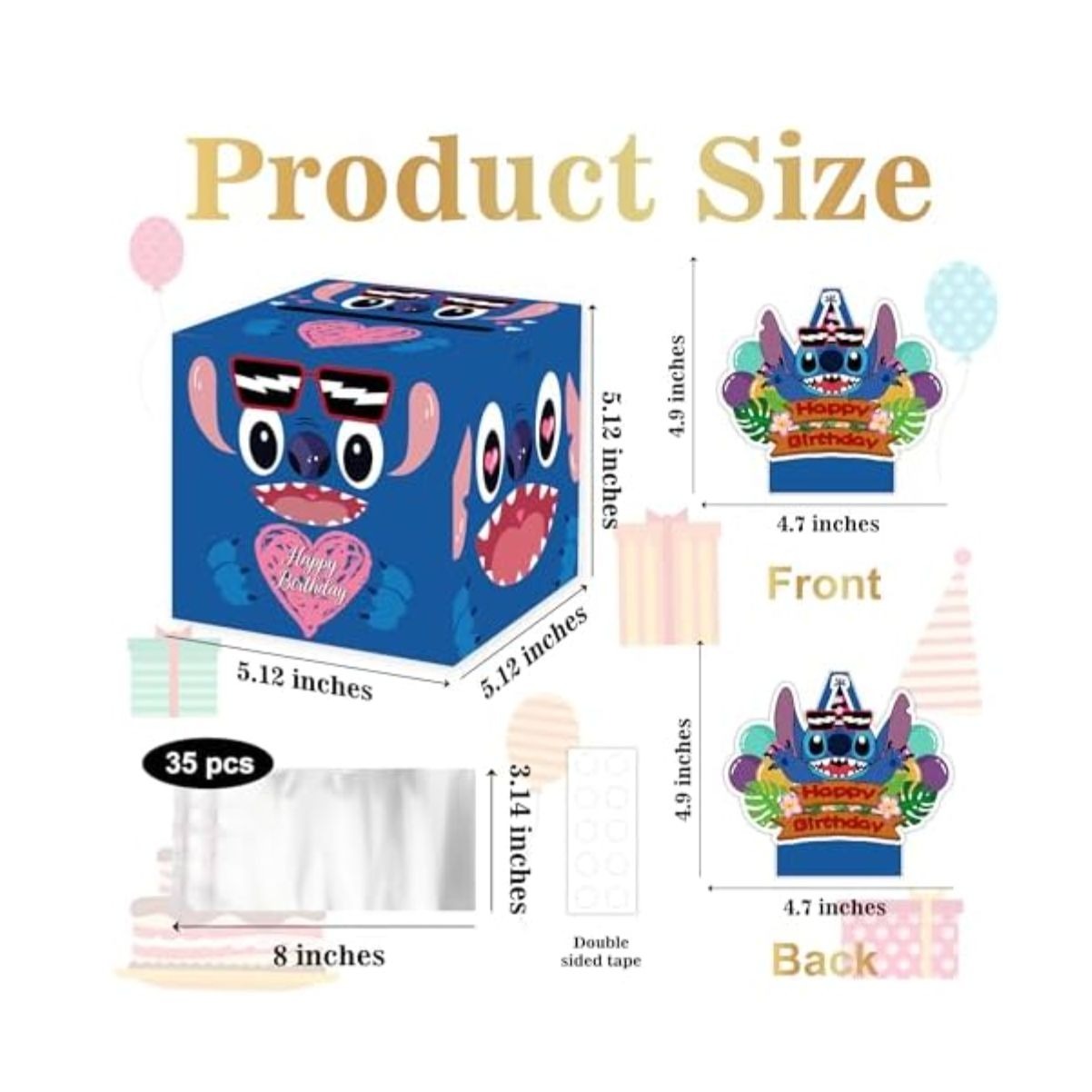 Happy Birthday Money Gift Box With Cartoon Design & Pull-Out Money Holder For Kids