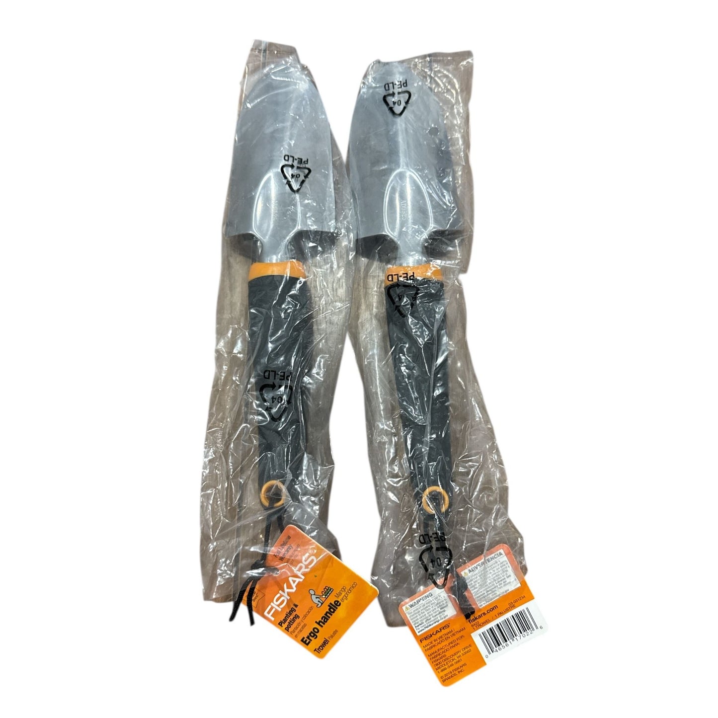 Set Of 2 Fiskars Ergo Handle Planting & Potting Trowels, Durable Tools For Gardening