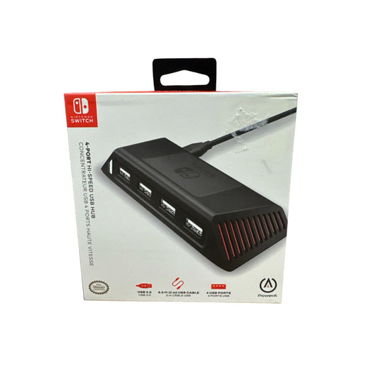Nintendo Switch 4-Port Hi-Speed USB 2.0 Hub By PowerA With 6.5 Ft Detachable Cable And Weighted Base For Dock Mode
