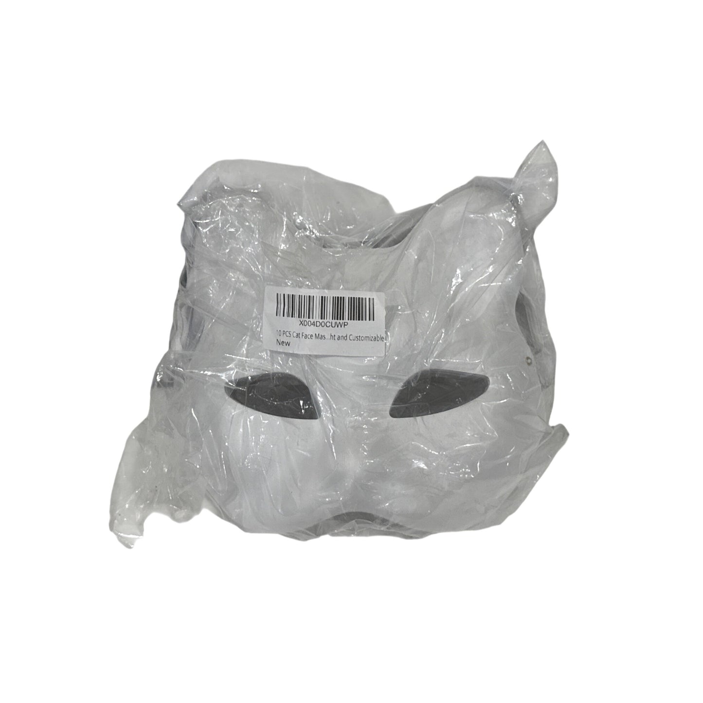 10PCS White Cat Masks, Cosplay Costume DIY Unpainted Masquerade Mask Animal Mask for Masquerade Cosplay Party