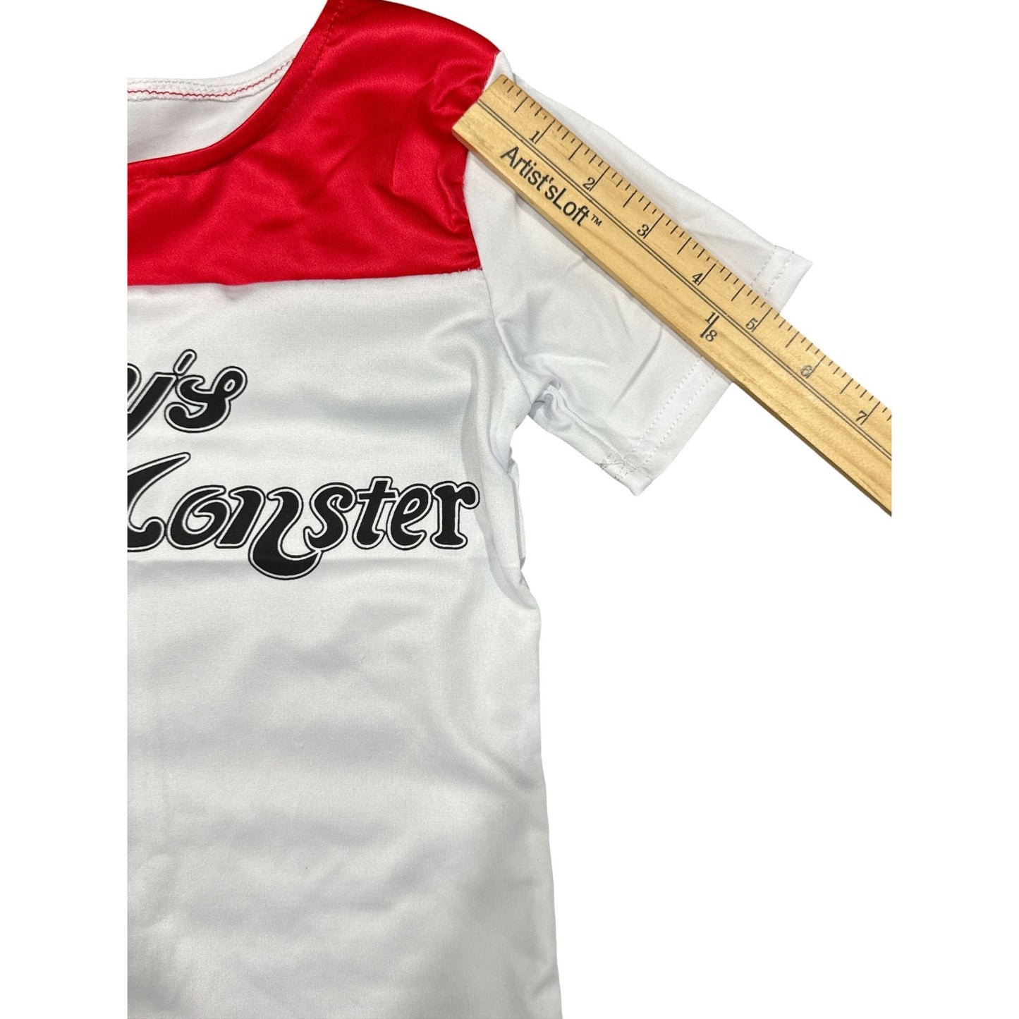 Harley Quinn Girls Costume Set Daddys Lil Monster Shirt Jacket Shorts Gloves M