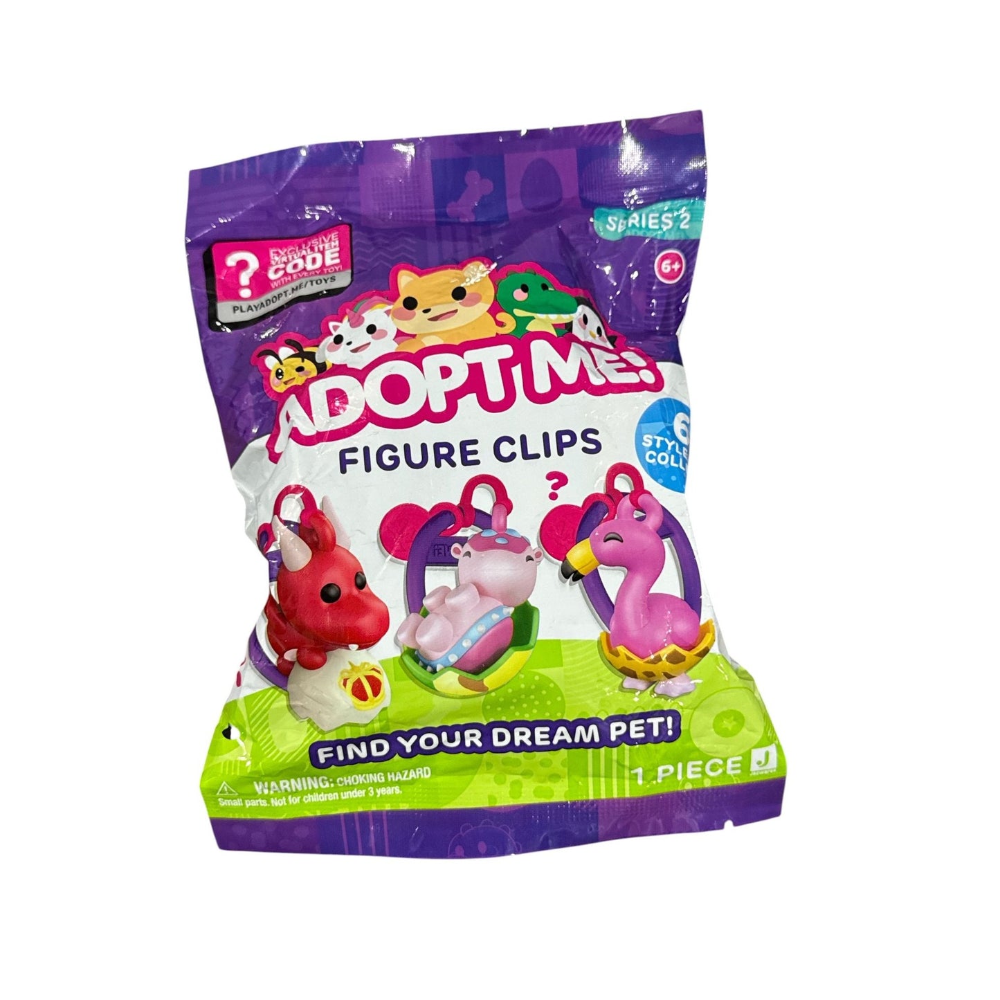 Adopt Me Series 2 Figure Clip Blind Bag Toy - 6 Styles To Collect Includes Exclusive Virtual Code