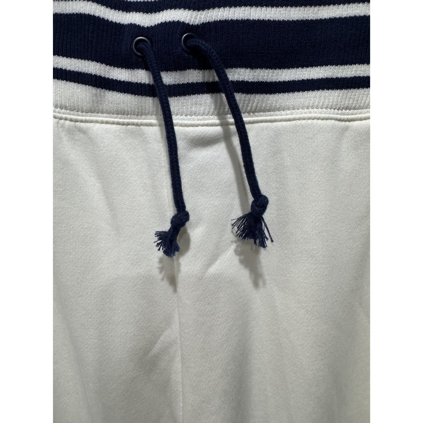 Nike Men's Athletic Track Pants XL With Embroidered Logo, Elastic Waistband & Drawstrings, White/Navy Cotton Blend