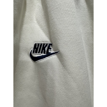 Nike Men's Athletic Track Pants XL With Embroidered Logo, Elastic Waistband & Drawstrings, White/Navy Cotton Blend