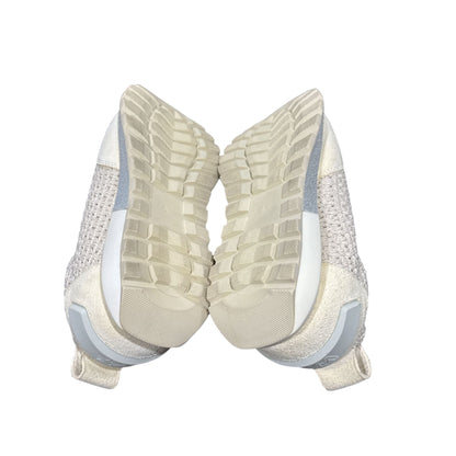 Vintage-Style Beige SIZE 6 Athletic Sneakers With Woven Knit Upper & Suede Accents, Lace-Up Design, Extra Laces Included, Lightweight Sole