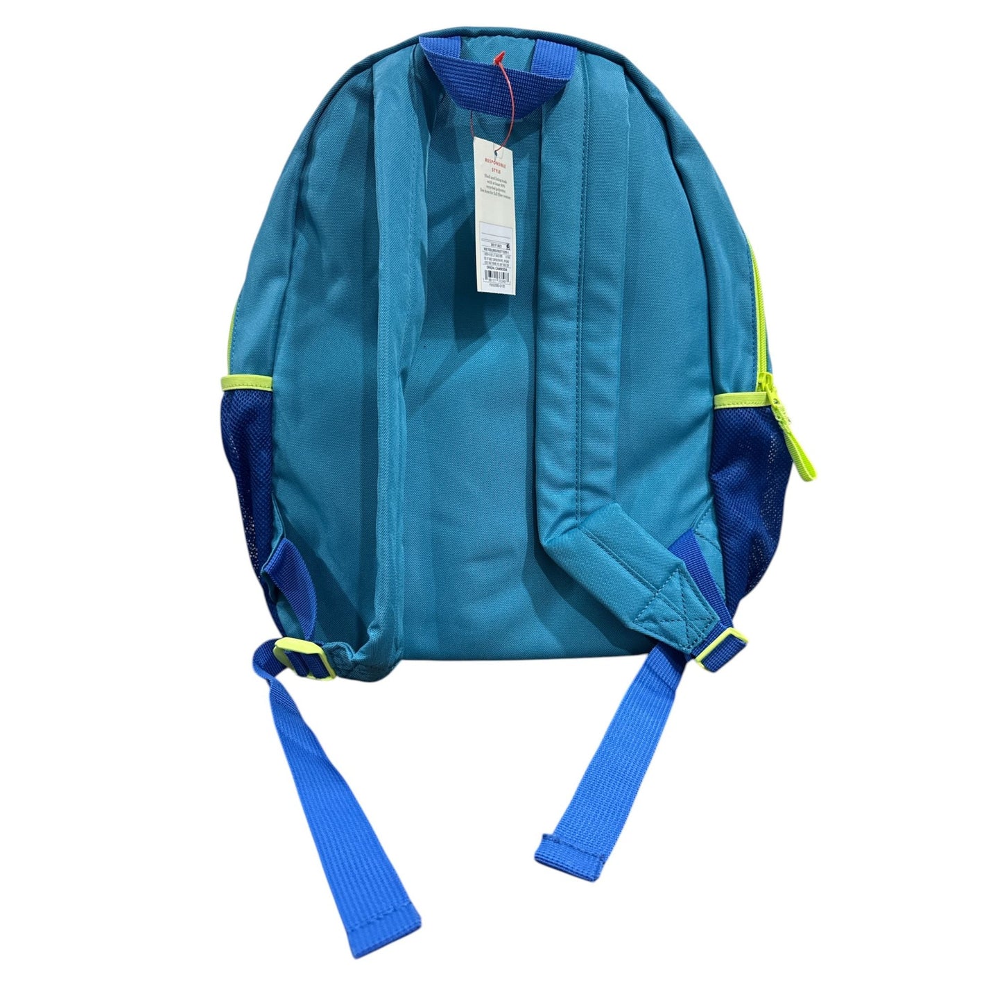 Cat & Jack Kids Backpack Blue & Green With Adjustable Straps & Patches