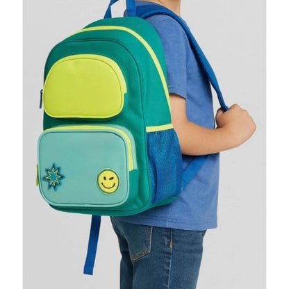 Cat & Jack Kids Backpack Blue & Green With Adjustable Straps & Patches