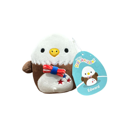 Squishmallows Edward The Bald Eagle 7.5" Plush Toy - Patriotic Design With Bow Tie & Stars