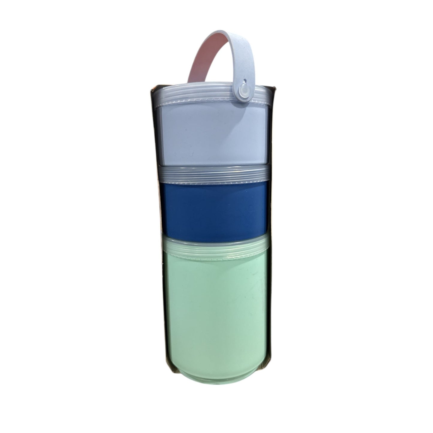 Sun Squad Stackable 3-Piece Reusable Container Set With Handle - Microwave Safe Multi-Color