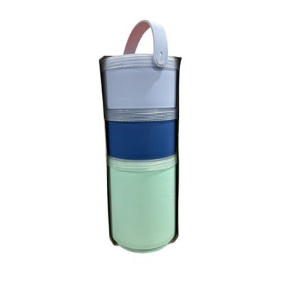 Sun Squad Stackable 3-Piece Reusable Container Set With Handle - Microwave Safe Multi-Color