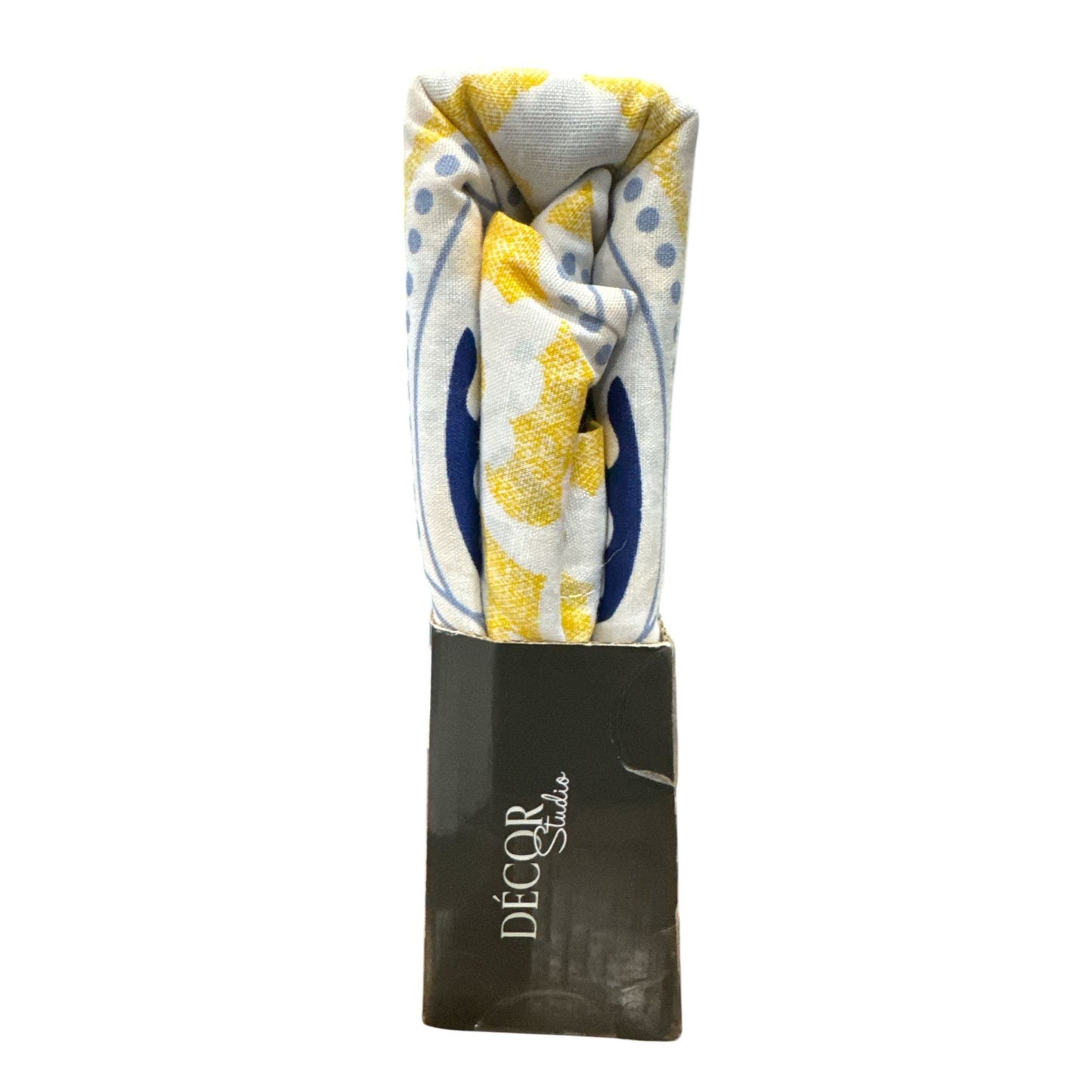 Decor Studio Josie Blue & Yellow Shower Curtain 72"x72" Cotton/Polyester Blend